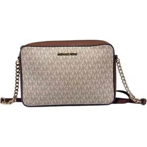 Michael Kors Jet Set EW Printed Logo Crossbody Bag Vanilla Travel Girl Boss